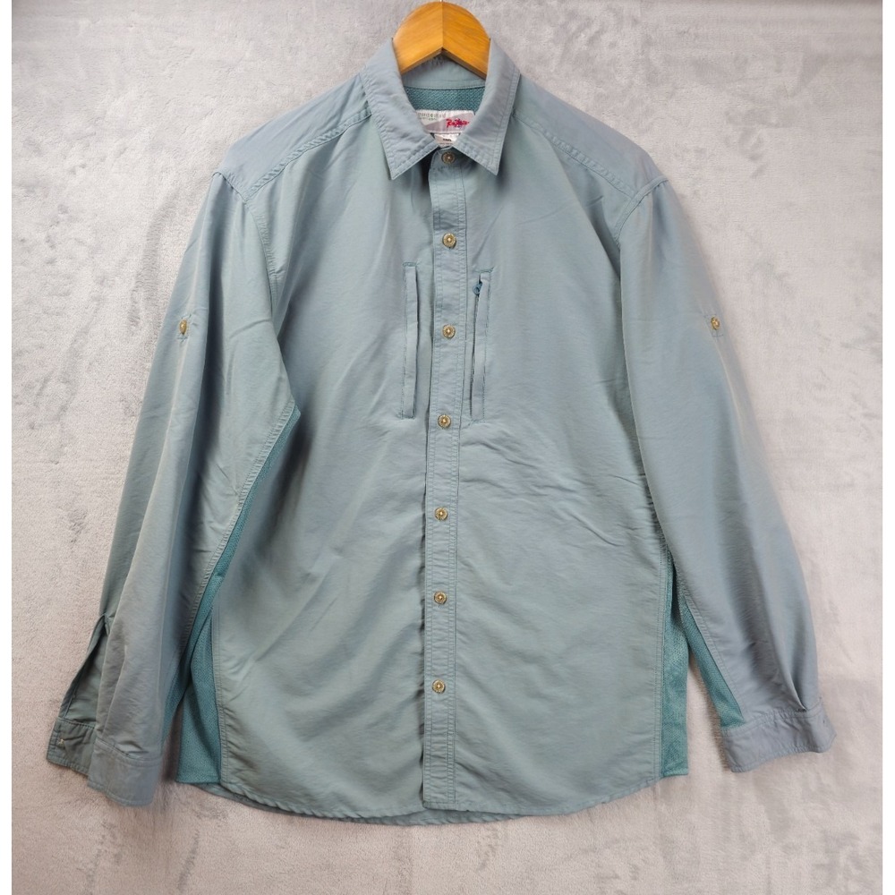 Railriders Mens M Vented Shirt Nylon Poly Insect Shield Hiking Fishing Hiking